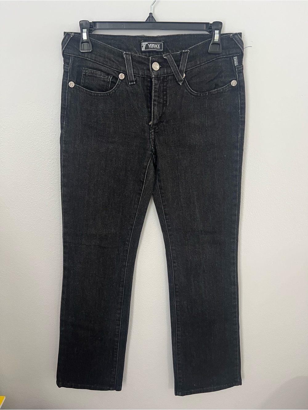 Versace Black Straight-Leg Denim Jeans